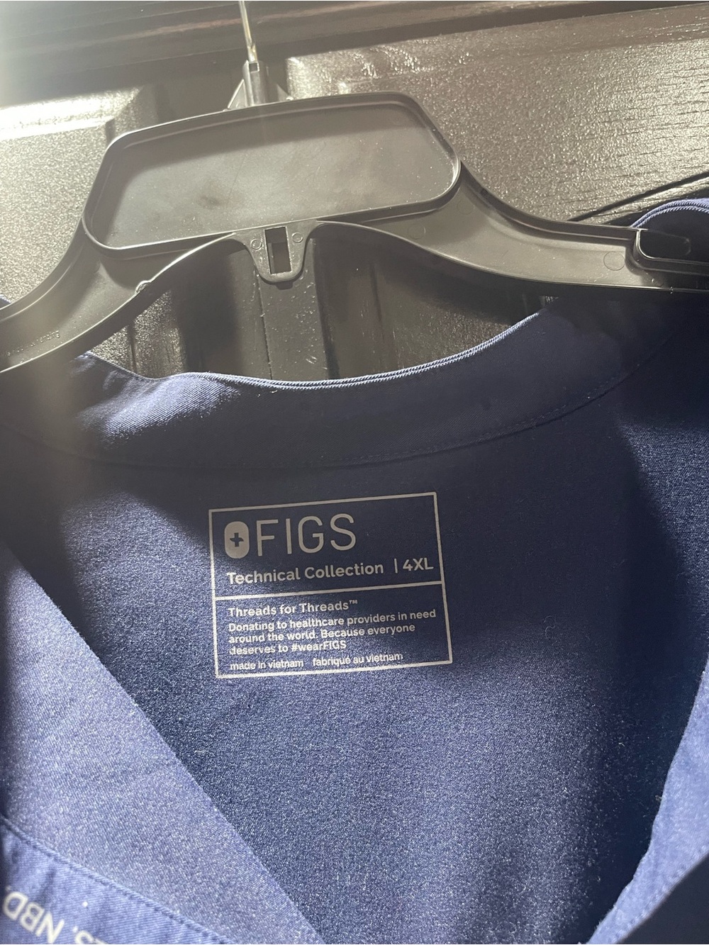 Figs Rafaela Scrub Top Women's 4XL Oversized Mandarin Collar Navy Blue - Picture 2 of 6